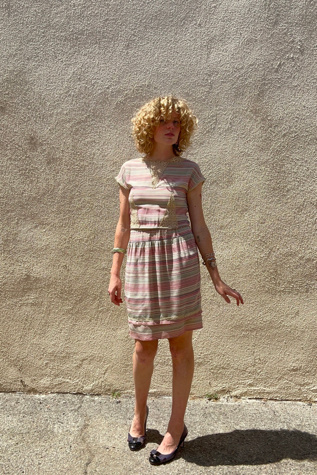 Vintage Chloe Striped Silk Dress Selected by The Curatorial Dept.
