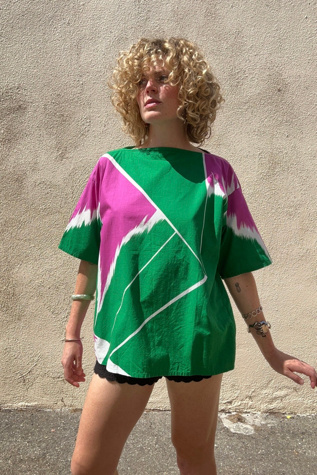 Vintage 1970s Issey Miyake Green Top Selected by The Curatorial Dept.