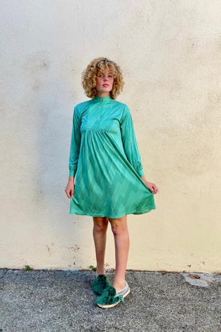Issey Miyake 1 to 3 Green Pattern Dress Selected by The Curatorial Dept.