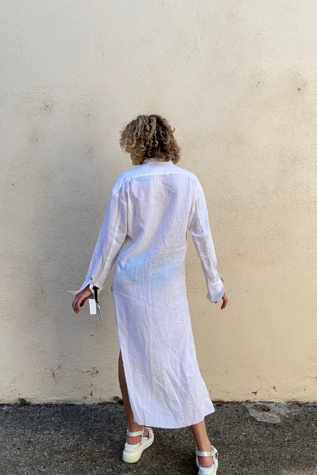 Женский топ The Curatorial Dept. Greg Lauren High-Low Tunic Selected, цвет: Белый — фото 3