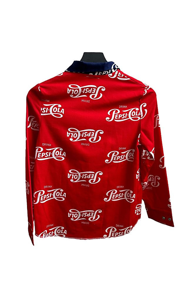 Vintage 1970s Pepsi Button Up Shirt Jacket Selected By Vintage 1970s Pepsi Button Up Shirt Jacket Selected By