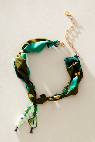 Alpha Choker by Ariana Ost at Free People in Green