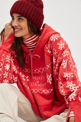 Keepsake Hoodie At Free People In Merry And Bright Combo, Size: Medium