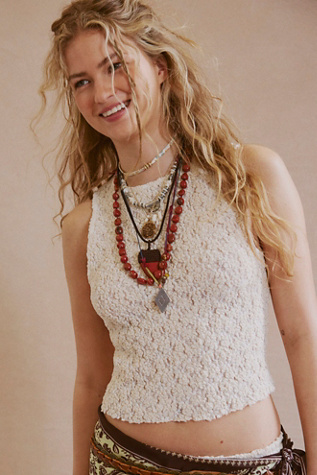 Ariana Ost Wavey Baby Layered Necklace at Free People in Red Jasper