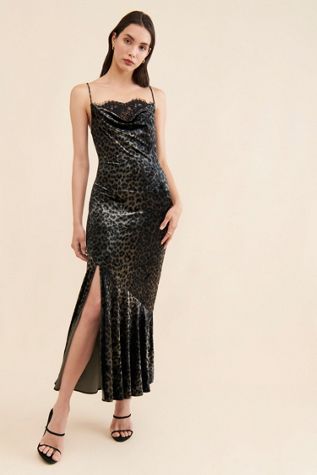 Saylor Huxley Velvet Animal Print Dress