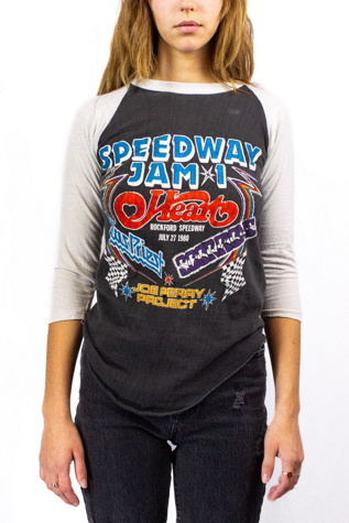 Vintage 1980 Speedway Jam Raglan Concert T Shirt Selected by Black Shag Vintage