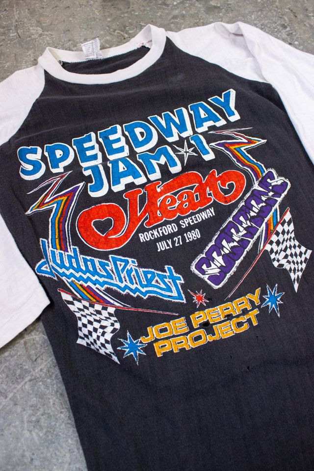 Vintage 1980 Speedway Jam Raglan Concert T Shirt Selected by Black Shag Vintage #2