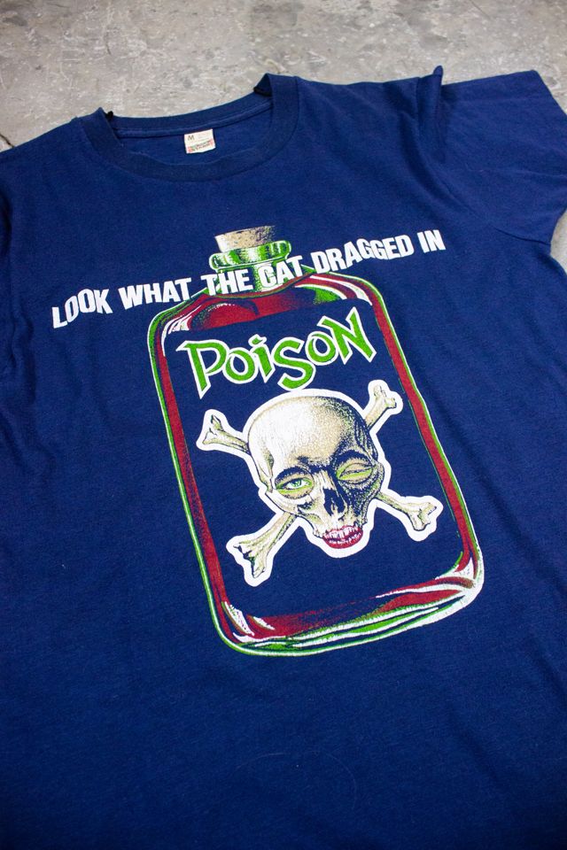 Vintage 80s Poison Look What The Cat Dragged In Concert T Shirt Selected by Black Shag Vintage #2
