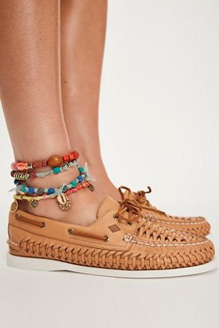Chaussures bateau en cuir tissé à 2 œillets Sperry