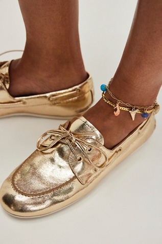 Sperry Slim Boat Shoes at Free People in Gold, Size: US 9