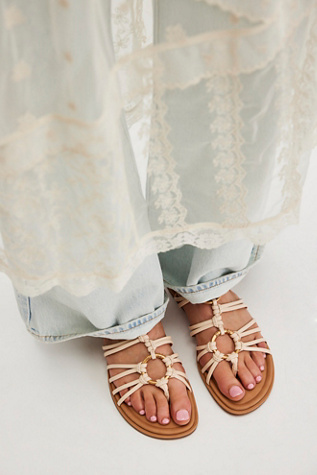 Raye Strappy Sandals by Sam Edelman at Free People in Ecru Sand, Size: US 8