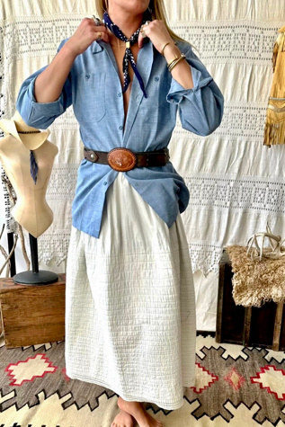 19th Hand Quilted Petticoat Skirt Purple