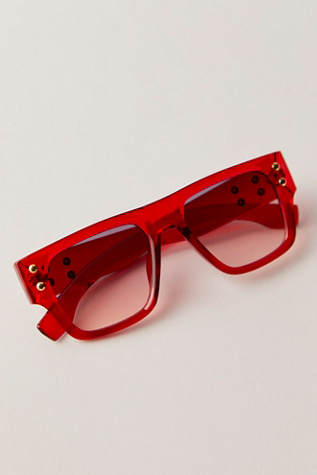 Brisbane Studded Square Sunglasses At Free People In Firecracker