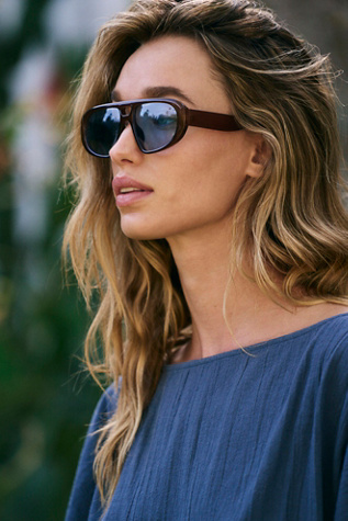 Ricardo Aviator Sunglasses At Free People In Espresso