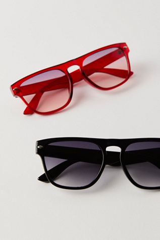 Percy Oversized Square Sunglasses At Free People In Firecracker