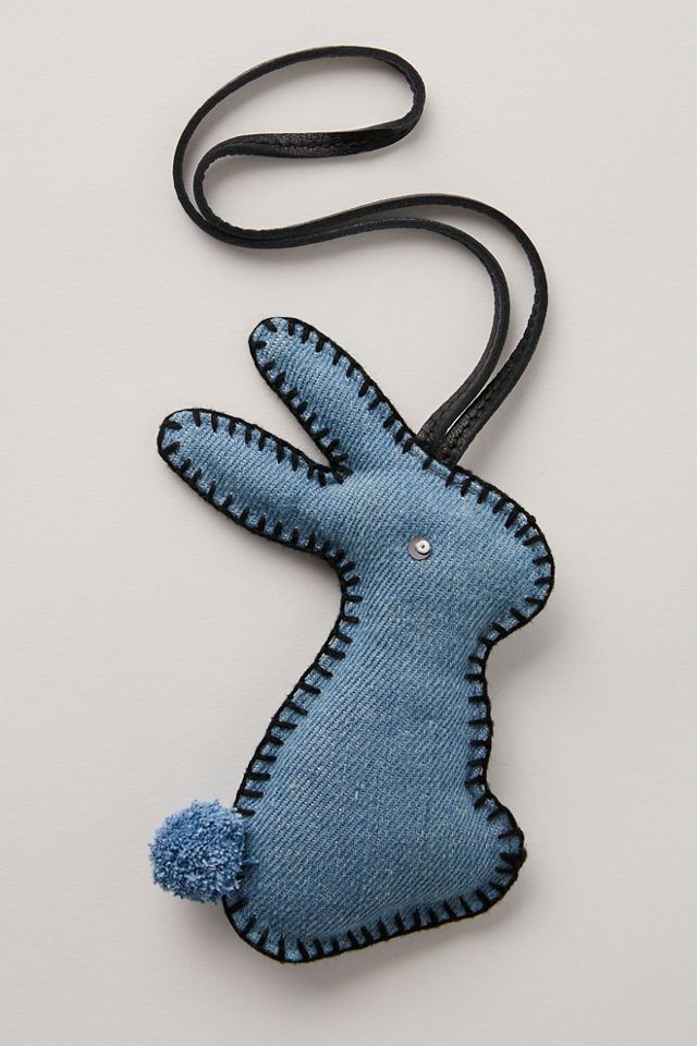 Charme de sac lapin en denim #2