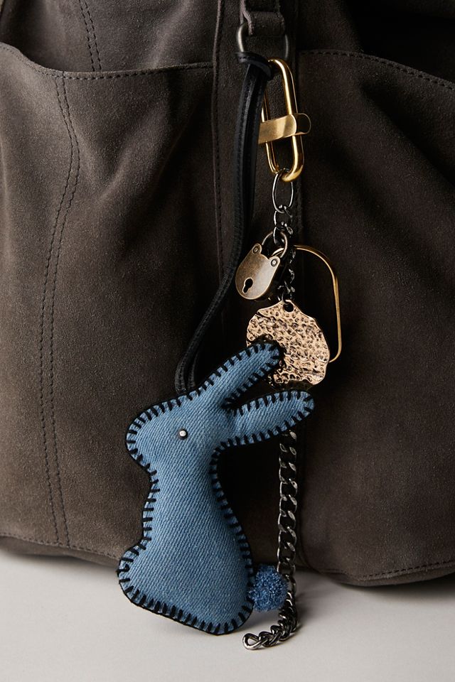 Charme de sac lapin en denim #1