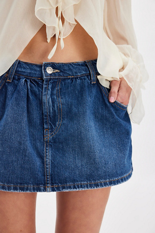 We The Free Demi Denim Skort At Free People In Mood Ring, Size: 27