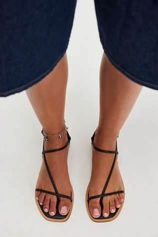 Alayta Strappy Sandals by Kaanas at Free People in Black, Size: US 8