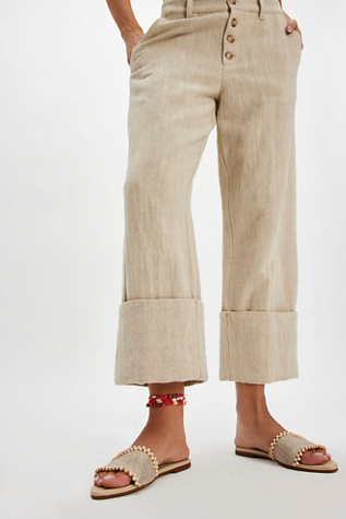 Cala Beaded Slip On Sandals by Kaanas at Free People in White, Size: US 8
