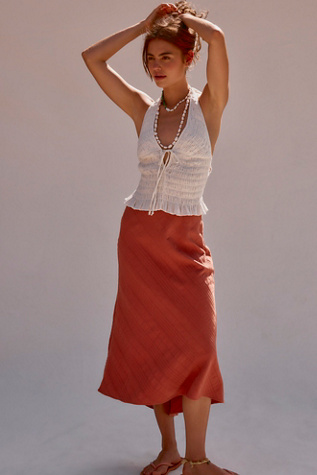 Sunrise Midi Skirt by free-est at Free People in Brown, Size: XL