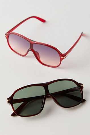 The Time Is Now Aviator Sunglasses At Free People In Firecracker