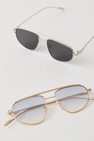 Montez Metal Aviator Sunglasses At Free People In Gold Sky