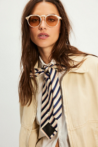 Sedona Round Sunglasses at Free People in Marshmallow With Yellow