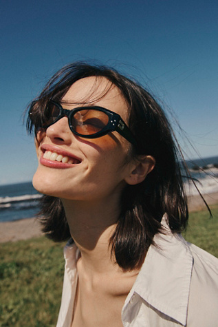 Carrie Cat Eye Sunglasses at Free People in Black
