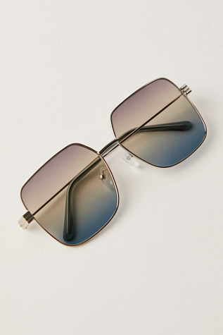 Long Island Square Sunglasses At Free People In Silver