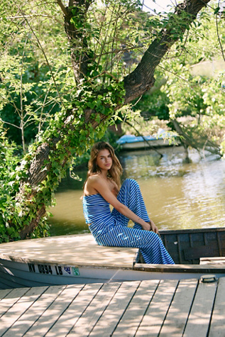 Sailor Tube Co-Ord by free-est at Free People in Delicate Blue Combo, Size: Large