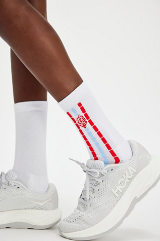 Fast Lane Crew Socks by FP Movement at Free People in White Combo