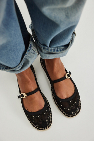 Constellations Mesh Espadrilles by FP Collection at Free People in Black, Size: US 11