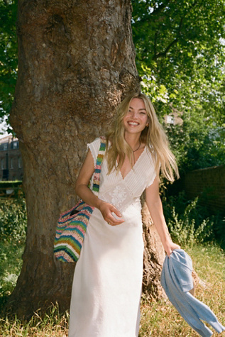Me And You Midi Slip Dress by Intimately at Free People in White, Size: XS