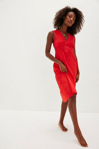 Me And You Midi Slip by Intimately at Free People in Red, Size: M