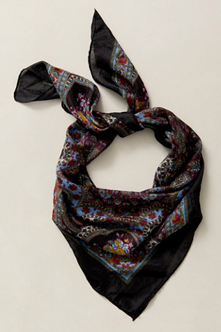 Женские аксессуары Free People So Silk Printed Bandana, цвет: Чёрный — фото 3
