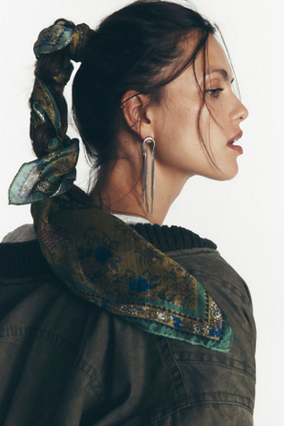 So Silk Bandana at Free People in Silky Heart Forest Green