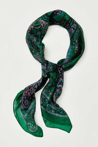 So Silk Bandana at Free People in Fall Paisley Dark Emerald