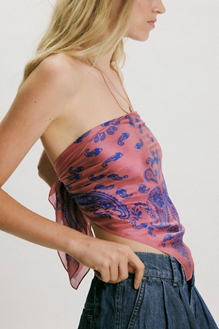 So Silk Bandana by Free People in Pink
