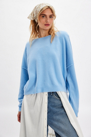 See Me Pullover At Free People In Baby Blue Eyes Combo, Size: XL