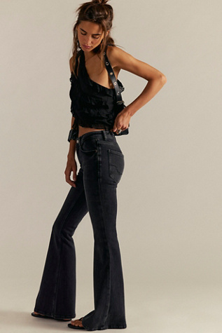 We The Free Love Bomb Flare Jeans at Free People in Black, Size: 28