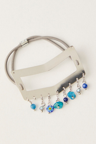 Tempe Jeweled Pony Cuff At Free People In Blue Combo/Silver