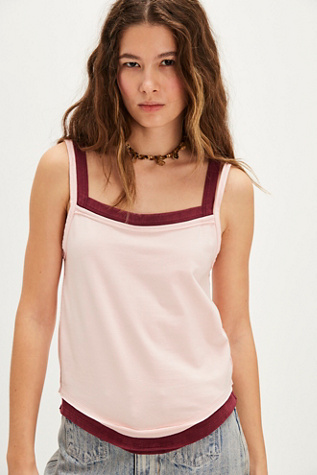 We The Free Twofer Tank Top At Free People In Strawberry Rose Combo, Size: XS