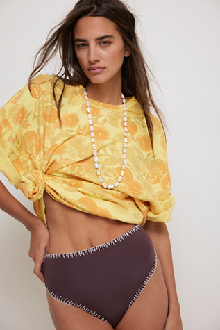 We The Free Printed Devon Tee at Free People in Yellow, Size: L