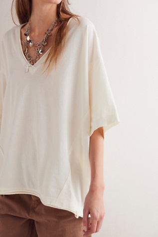 We The Free Cobalt Tee At Free People In Tofu, Size: Large