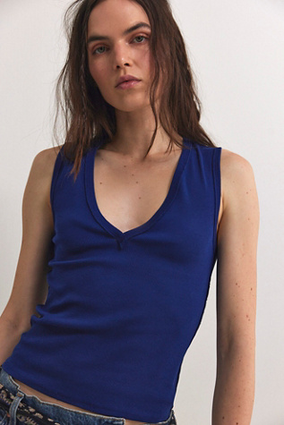 We The Free Neria Tank Top At Free People In Indigo Pura, Size: Medium