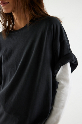 We The Free Perfect Oversized Tee At Free People In Black, Size: XL