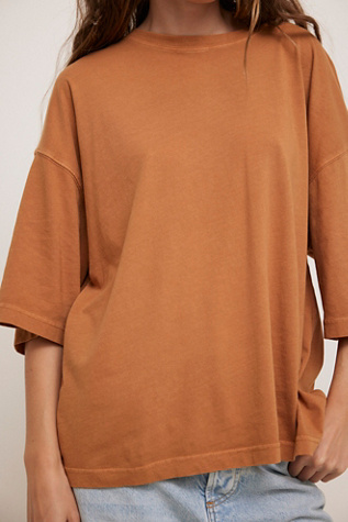 We The Free Perfect Oversized Tee At Free People In Meerkat, Size: XL