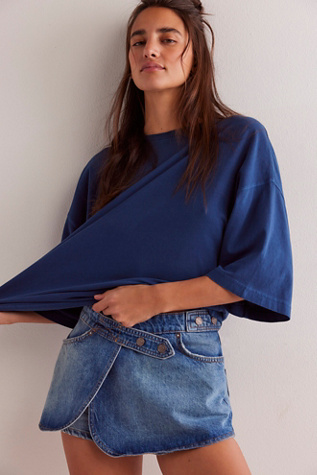 We The Free Perfect Oversized Tee At Free People In Dark Denim, Size: XL