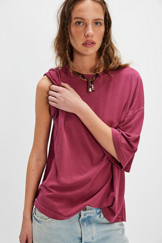 We The Free Perfect Oversized Tee at Free People in Glass Roses, Size: Small